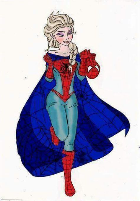 Elsa like spiderman Elsa X Spiderman, Elsa And Spiderman, Elsa Birthday, Spider Girl, Spider Woman, Elsa Frozen, Spider Verse, Marvel Art, 3rd Birthday