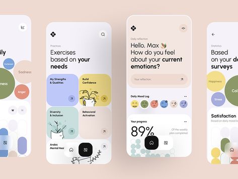 Health Mobile App, Moodboard App, Health App Design, To Do App, Ux User Experience, Ui Design Principles, Journal App, App Design Layout, Android App Design