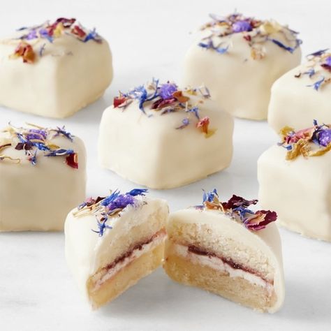 Bridgerton Collection: Tea Party Essentials | Williams Sonoma Bridgerton Floral, Mascarpone Buttercream, Vanilla Pound Cake, Lady Whistledown, Strawberry Preserves, Cake Layers, Tea Party Food, Chocolate Fondant, Williams Sonoma