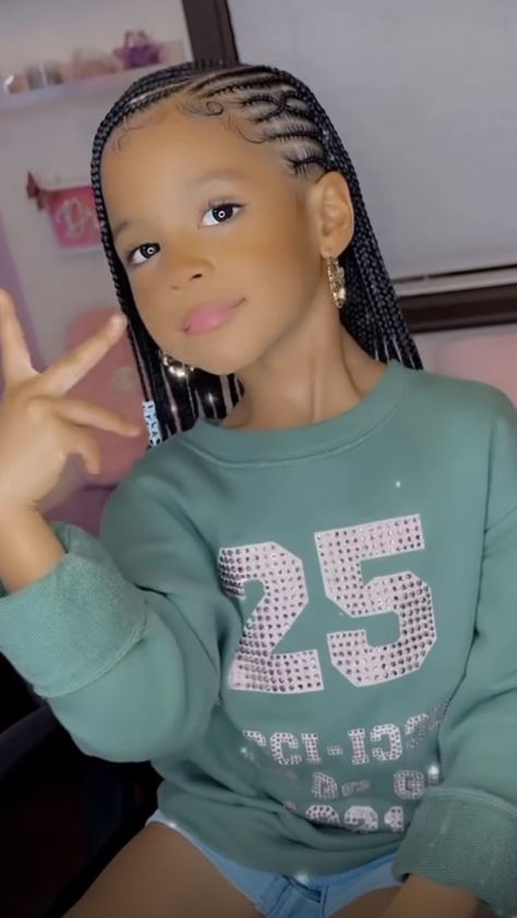 Hair Style For Black Kids Girl, Valentines Braids For Kids, Braids On Toddler Girl, Braids On Little Black Girls, Cornrow Kids Hairstyles, Braids For 9 Yrs Old, Fulani Braids Hairstyles Kids, Fulani Braids Kids Hairstyles, Lil Girl Hairstyles Braids Natural Hair