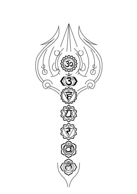 7 Chakra Spine Tattoo, Chakra Symbols Tattoo, 7 Chakras Tattoo, Simbols Tattoo, Celtic Tattoos For Men, Armband Tattoos For Men, Hindu Tattoos, Trishul Tattoo Designs, Hanuman Tattoo