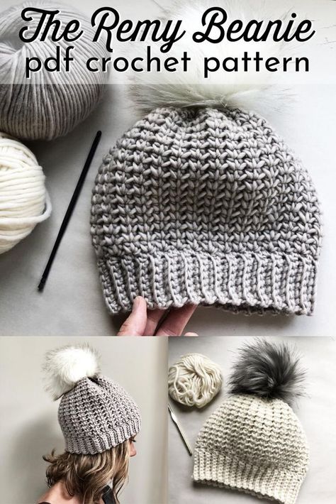 10 Crocheted Hats Patterns to Love Beanie Design, Crochet Caps, Crochet Adult Hat, Beau Crochet, Women Beanie, Crochet Baby Hat, Confection Au Crochet, Crochet Hat Free, Crochet Knit Hat