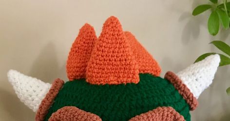 Reny's Place....: Crochet Bowser Inspired Earflap Hat Crochet Bowser Costume, Crochet Bowser Hat Free Pattern, Mario Scarf Crochet, Crochet Bowser Hat, Mario Toad Crochet Hat Pattern, Mario Crochet Hat Pattern, Super Mario Crochet Hat, Crochet Yoshi Hat, Bowser Crochet Pattern