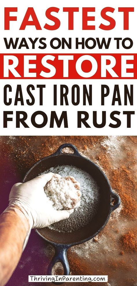 Explore the right ways on how to restore a cast iron skillet from rust! Proper Skillet cleaning is an important aspect of maintaining your cast iron cookware and tackling rust is a common challenge. In this guide, learn the fastest way to remove rust from cast iron and proper care ensuring it stays durable. Dive in and discover the step-by-step process on how to remove rust from a cast iron frying pan and how to repair a rusty cast iron skillet. Keep your cookware well-maintained and rust-free! Rust On Cast Iron Skillet, How To Clean A Cast Iron Skillet Rust, Clean Cast Iron Pan Remove Rust, How To Get Rust Out Of Cast Iron Pan, Clean Rusty Cast Iron Skillet, Cleaning Rusted Cast Iron, How To Clean A Rusty Cast Iron Skillet, How To Restore Cast Iron, Cleaning Cast Iron Skillet Rust