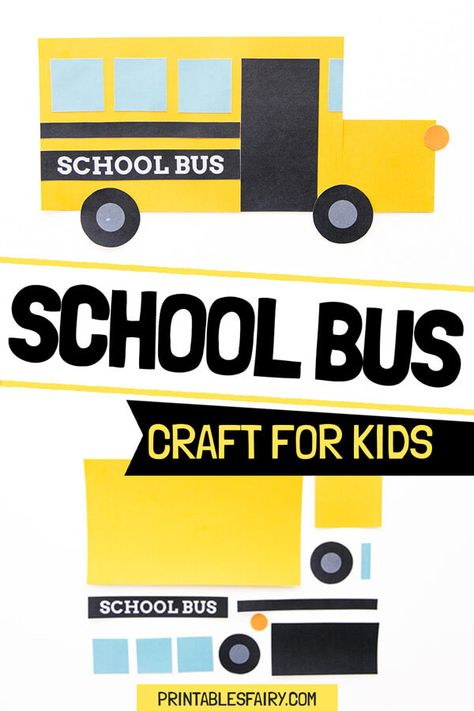 Shape School Bus Craft, Bus Driver Crafts For Preschool, School Bus Craft Kindergarten, School Bus Art For Toddlers, Kindergarten Back To School Art, Preschool Bus Craft, Bus Crafts For Preschoolers, School Bus Activities For Preschool, School Bus Crafts For Toddlers