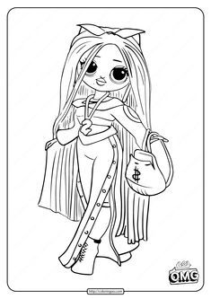 LOL Surprise OMG Swag Fashion Doll Coloring Page. #printable #coloring #coloringpage #lol #lolsurprise #omg #swag #drawing #doll #fashion #fashiondoll Doll Coloring Pages, Lol Omg, Boy Coloring, Big Eyes Art, Kids Coloring Book, Coloring Pages For Boys, Coloring Pages For Girls, Cool Coloring Pages, Lol Dolls