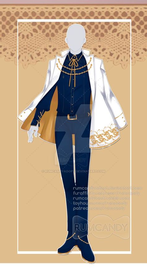 Similar jacket to this, hanging over the shoulders in a similar manner. Royal Clothes, Prince Clothes, Drawing Anime Clothes, Dress Design Sketches, Royal Outfits, Anime Dress, Fashion Design Drawings, Fashion Design Sketches, Drawing Clothes