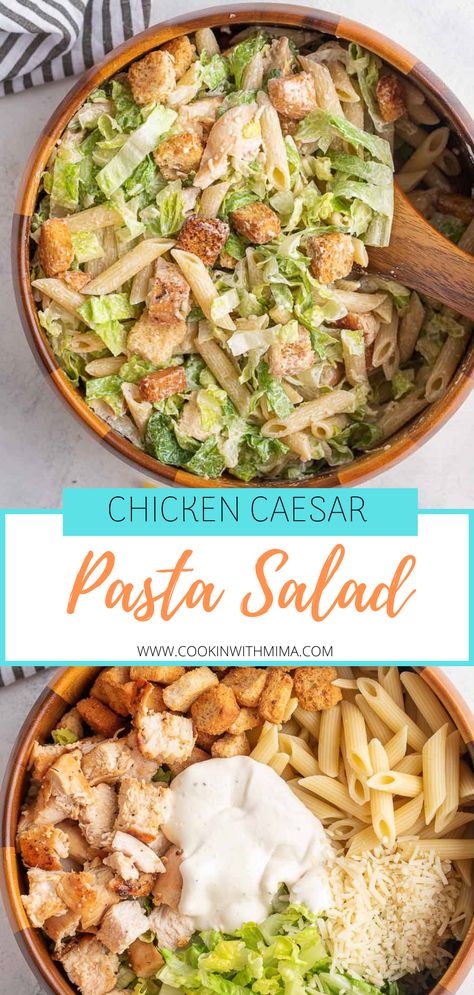 Chicken Caesar Pasta, Caesar Pasta Salad, Caesar Pasta, Chicken Caesar Pasta Salad, Plats Healthy, Chicken Caesar, Pasta Dinner Recipes, Health Dinner, Health Dinner Recipes