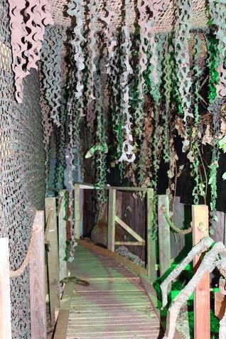 Part of our Swamp area... Swamp Room Haunted House, Shipwreck Haunted House, Haunted Island Aesthetic, Haunted Swamp Halloween, Haunted Bayou, Bayou Halloween, Swamp Halloween, Voodoo Swamp, Bayou Party