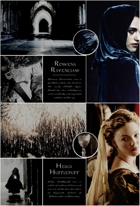 Ravenclaw and Hufflepuff founders Hogwarts Founders Aesthetic, Harry Potter Light, Accio Harry Potter, Hogwarts Founders, Harry Potter Food, Light Film, Potter Facts, Charm School, Fantastic Beasts And Where