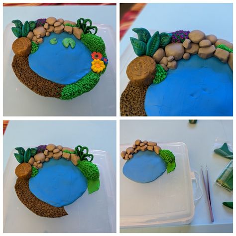 Lots of time was put into this little pond but look how sweet it is! Clay Pond, Cute Doodles, Clay Crafts, Polymer Clay, Doodles