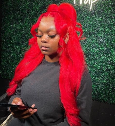 Frontal Styles, Ideas Haircut, Hairstyles Design, Frontal Wig Hairstyles, Red Wig, Lace Fronts, Black Ponytail Hairstyles, Barbie Hair, Protective Hairstyles Braids