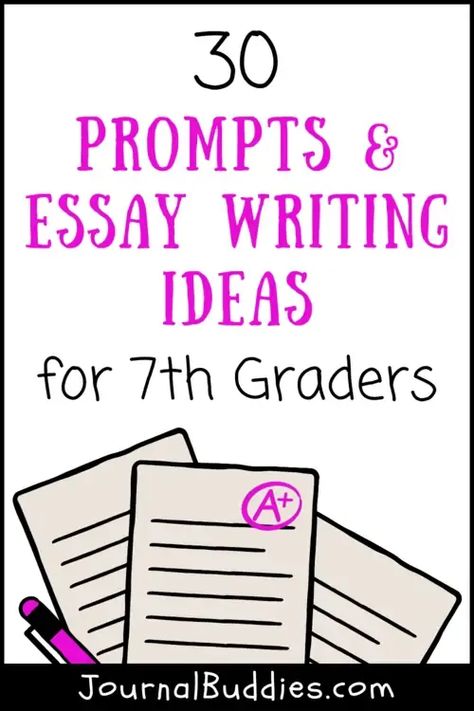 If you’re looking for a new way to help your students explore and express themselves through the power of writing, use these 7th grade writing prompts to get them started! #7thGradeWritingPrompts #JournalPromptsForGrade7 #JournalBuddies Essay Writing Ideas, 7th Grade Writing Prompts, Writing Prompt Ideas, 5th Grade Writing Prompts, 7th Grade Writing, Middle School Writing Prompts, Homeschool Writing Prompts, 6th Grade Writing, Elementary Writing Prompts