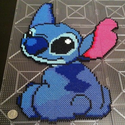 Disney Stitch perler beads by mrsjennyg Iron On Beads Ideas, Perler Bead Designs, Melty Bead Patterns, Pearl Beads Pattern, Hama Beads Design, Lilo Et Stitch, Beads Ideas, Bead Sprite, Hama Beads Patterns