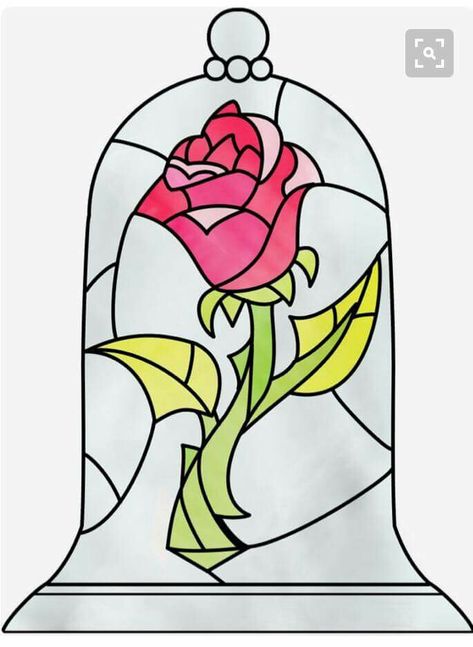 Disney Stained Glass, Beauty And The Beast Rose, Deco Disney, Stained Glass Rose, Beauty And The Beast Party, Disney Tattoo, Posca Art, Rose Drawing, Diy Tattoo