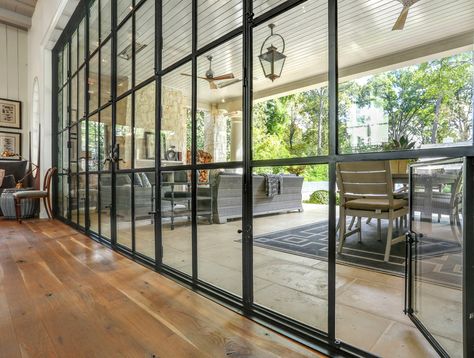 Metal-frame windows are in. 5 things to know before you choose the modern staple. Trimmed Windows, Remove Paint From Metal, Castle Homes, Metal Window Frames, Black Window Frames, Metal Windows, House Beautiful Magazine, Industrial Kitchen Design, Steel Windows