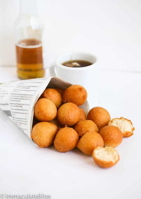 No Yeast Puff Puff - Immaculate Bites Congolese Food, African Snacks, Pumpkin Fritters, West African Food, Puff Recipe, Puff Puff, African Recipes, Nigerian Food, Fried Dough