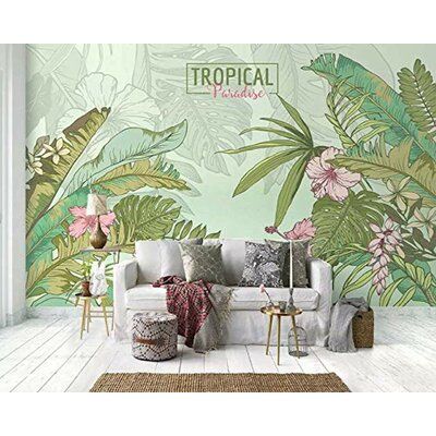 Bay Isle Home Blackwell Mirabilis Tropical Rainforest Exotic Textile Texture Wall Mural Textile Wallpaper, Fiesta Tropical, Texture Wall, Textile Wall Art, Embossed Wallpaper, Textile Texture, Tropical Rainforest, Accent Wallpaper, Geometric Wallpaper