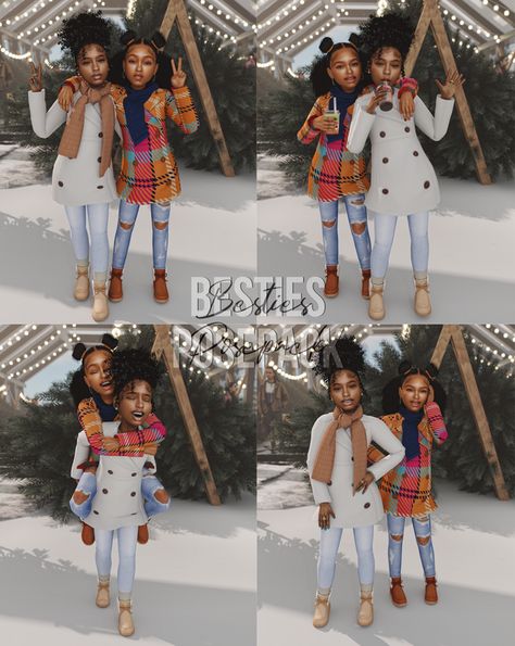 Besties Poses (In-Game) | Afrosimtric Sims Sims 4 Thanksgiving Poses, Sims 4 Influencer Poses, Sims 4 Cc Family Pictures, Pose Pack Sims 4 Couple, Sibling Pose Pack Sims 4, Sims 4 Bridesmaid Poses, Sims 4 Sims Dump Family, Sims 4 Cc Presets Body Patreon, Sims 4 Black Poses