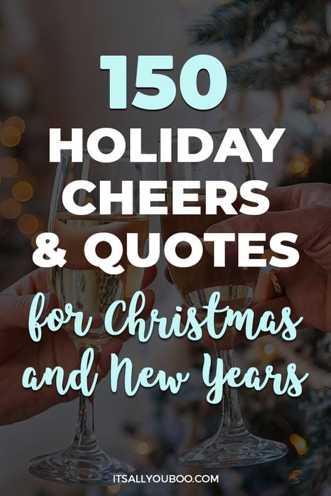 Looking for the best holiday cheers for Christmas? Want New Year quotes that make your celebrations extra festive? Click to read more! From heartfelt holiday quotes to funny New Year sayings, this collection of cheers will help you spread holiday cheer to family, friends, and that special someone. Whether you're inspired by a classic Christmas movie or need the perfect party toast, these festive sayings are full of warmth, meaning, and the magic of the holiday season. Let the cheer begin! Cheers Toast Quotes, Cheers To Quotes, Christmas And New Years Quotes, New Year Cheers Quotes, Christmas Drink Quotes, Holiday Friends Quotes, Cheers Quotes Inspirational, Cheers To New Beginnings Quotes, Cheers Quotes Drinking Toast