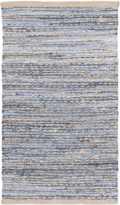 Coastal Living Room Rugs, Blue Jute Rug, Cape Cod Rug, Coastal Rugs, Entryway Living Room, Accent Rug, Throw Rug, Rag Rug, Natural Jute