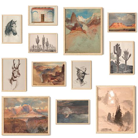 PRICES MAY VARY. Vintage western wall decor: This desert wall art set blends the earthy color palette and the rustic style of spectacular landscapes, which surely bring the wild soul of the Southwest countryside alive right in your living space Southwest wall decor for home: With a neutral tone, mountain pattern, this vintage wall decor can give you a sense of warmth and coziness. What's more posters for room aesthetic vintage than our Western wall art for living room, Southwest bathroom artwork Southwest Artwork, Southwest Wall Decor, Western Pictures, Vintage Western Decor, Southwestern Wall Decor, Western Wall Decor, Western Bedroom Decor, Western Prints, Cowboy Pictures