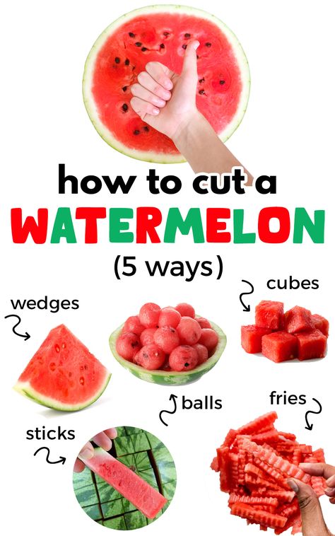 How To Cut A Watermelon (5 Ways) - Love and Marriage Watermelon Sticks, Watermelon Knife, Cut A Watermelon, Watermelon Sangria, Watermelon Ball, Watermelon Wedge, Refreshing Snacks, Grazing Board, Watermelon Margarita