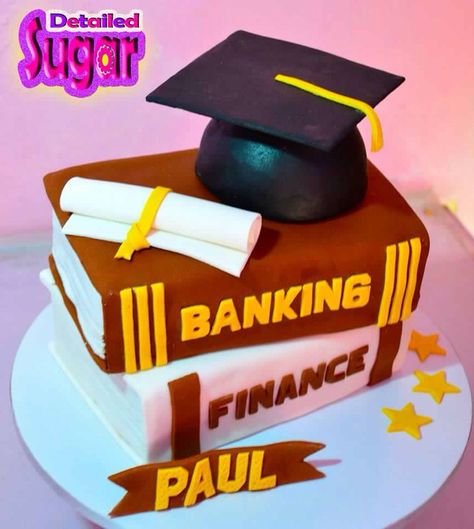 Finance Graduation Cakes, Grad Cake, Graduation Party Centerpieces, Finance Bank, Graduation Cake, Sugar Cake, Graduation Cakes, Party Centerpieces, Fondant Cake