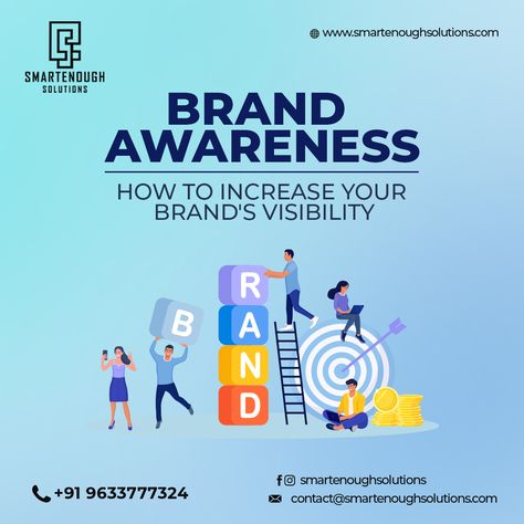 Brand Awareness: How to Increase Your Brand's Visibility. Discover more by simply clicking the link: https://smartenoughsolutions.com/2023/06/21/brand-awareness-how-to-increase-your-brands-visibility/ #SmartEnoughSolutions #Blog #Branding #Brand #Identity #BrandVisibility #BrandAwareness #IncreaseVisibility #BrandRecognition #BrandBuilding #BrandMarketing #BoostYourBrand #Business #Palakkad Company Building, Business Landscape, Ads Creative Advertising Ideas, Small Restaurant, Advertising Ideas, Create Awareness, Blog Branding, Brand Building, How To Attract Customers