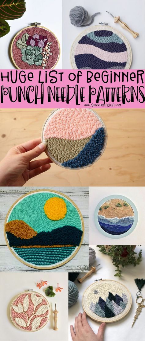 How To Punch, Rag Rug Tutorial, Braided Rug Diy, Braided Rag Rugs, Needle Kit, Punch Needle Patterns, Craft Punches, Punch Needle Embroidery, Needle Punch