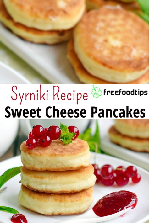 Syrniki Recipe, Russian Desserts, Halloween Breakfast, Delicious Pancakes, Cottage Cheese Pancakes, Cheese Pancakes, Cottage Cheese Recipes, Tasty Pancakes, Russian Recipes