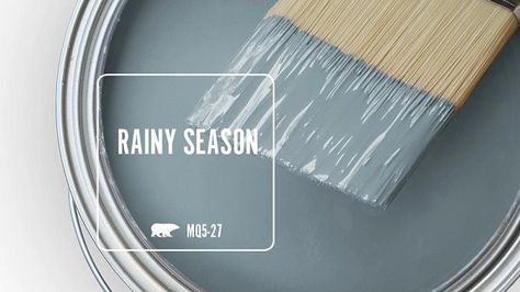 RAINY SEASON MQ5-27 | Behr Paint Colors Behr Paint Colors Grey Living Rooms, Rainy Season Behr Paint, Lunar Surface Behr Paint, Best Behr Blue Paint Colors, Living Room Colors Behr, Florida Exterior House Colors, Behr Blue Gray Paint Colors, Best Basement Paint Colors, Farmhouse Colours