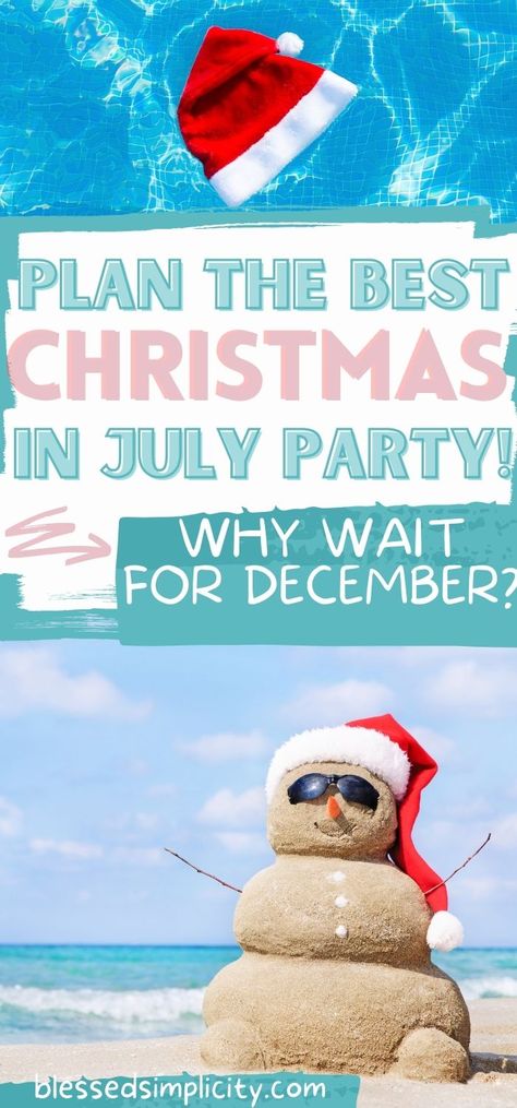 Christmas In July Party Ideas Food, Christmas In July Food Ideas, Christmas In July Party Ideas, Christmas Budget Ideas, Christmas In July Decorations, Summer Christmas, Family Fun Night, Christmas On A Budget, Fun Family Activities