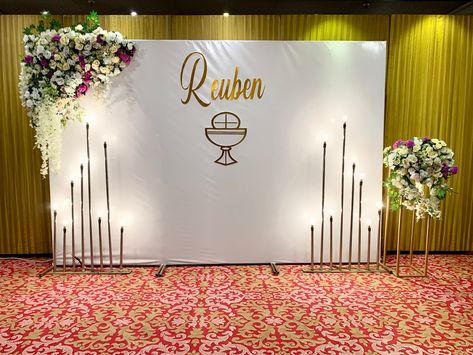 Holy Communion Decor For Inquiries, call +919820573713 #standingovationevents #soeventsmumbai #standingovationweddingandevents #weddingsbymjj #decorbystandingovationevents #eventindustry #eventplannersindia #mumbaieventplanners #eventprofs #events #decor #holycommunion #holycommuniondecor #receivesjesus #newdesign Holy Communion Stage Decorations, Holy Communion Decorations, Communion Decor, First Communion Decorations, Communion Decorations, Boy Birthday Decorations, First Communion Favors, First Communion Invitations, Events Decor