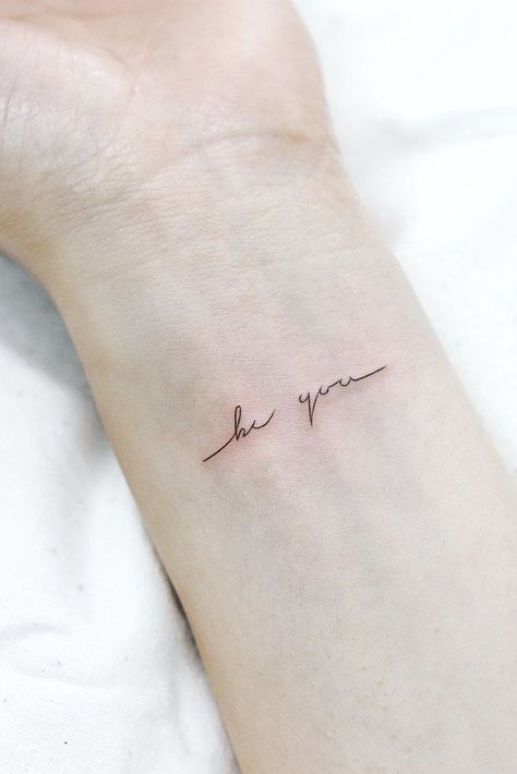 18 Unbelievable Pretty Simple Tattoos To Decorate Your Body With Womens Tattoos Simple, Simple Tattoos With Words, Simple Quotes Tattoos For Women, Tatoos Wrist Women, Unique Simple Tattoos For Women, Tiny Tattoo Words, Script Wrist Tattoos For Women, Subtle Tattoos For Women Inspiration, Simple Tattoo Words