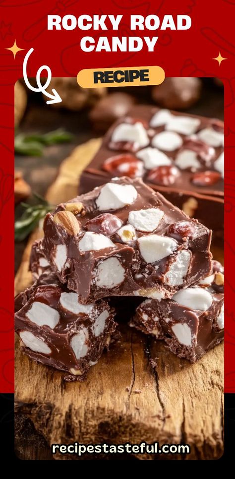 This easy Rocky Road Candy recipe combines the rich flavor of milk chocolate, crunchy peanuts, and fluffy marshmallows for a perfect sweet and salty treat. The touch of coarse salt on top balances the sweetness and adds an extra layer of flavor. With just a few ingredients and minimal effort, you can make these delicious candy clusters in under an hour. #RockyRoadCandy #SweetAndSalty #EasyCandyRecipe #QuickDesserts #NoBakeCandy #HomemadeTreats Rocky Road Candy Recipe, Best Rocky Road Recipe, Easy Rocky Road Recipe, Candy Clusters, Healthy Candy Recipes, Rocky Road Candy, Easy Rocky Road, Rocky Road Recipe, Gluten Free Marshmallows