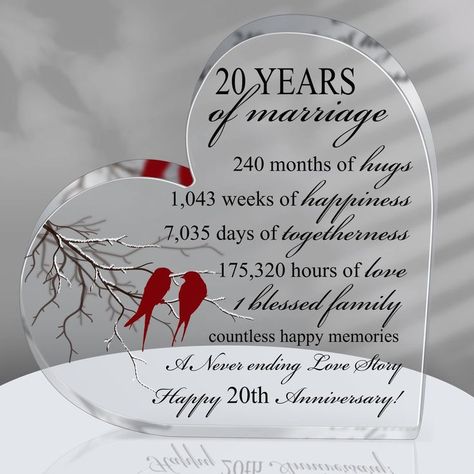 1th, 20th, 30th, 40th and 50th Marriage Gifts Wedding Anniversary Crystal Heart Marriage Keepsake Decoration Gifts for Couple Women Man Mom Dad Parents Him Her Husband Wife Wedding Supplies(20th) Wedding Anniversary Years, 20 Years Of Marriage, Happy 50th Anniversary, Marriage Gift, Wedding Anniversary Decorations, Blessed Family, Golden Wedding Anniversary, Marriage Gifts, Gift Wedding Anniversary