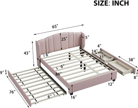 Amazon.com: SOFTSEA Full Upholstered Bed with Trundle, Full Platform Bed with Tufted Headboard for Kids Teens Guests, Linen Fabric, Twin Trundle Bed, No Box Spring Needed, Grey : Everything Else Linen Bed Frame, Full Bed With Trundle, Full Size Upholstered Bed, Twin Trundle Bed, Colorful Headboard, Twin Trundle, Full Platform Bed, Bed With Trundle