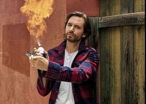 Aaron Stanford | I’ve always been a firm believer in practical special effects. Nothing like the real thing. #Pyro #Deadpool3 | Instagram Tyler Mane, Jason Flemyng, Aaron Stanford, Lady Deathstrike, Kelly Hu, Trailer Film, 12 Monkeys, Deadpool 3, Paparazzi Photos