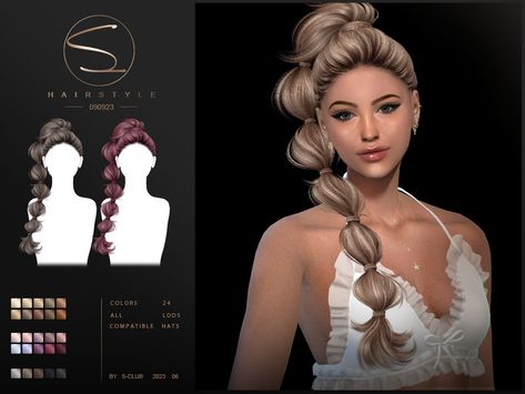 Sims 4 Guide, Sims4cc Clothes, Bubble Braid Hairstyle, Braid Crown, Bubble Braid, 4 Braids, Mod Hair, Viking Braids, Pelo Sims