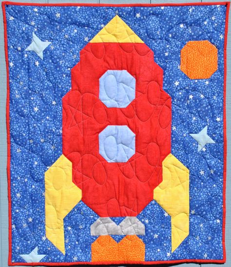 Panda Quilt, Quilt Top Patterns, Baby Boy Quilt Patterns, Space Quilt, Boys Quilt Patterns, Sewing Machine Quilting, Space Fabric, Baby Quilt Pattern, Childrens Quilts