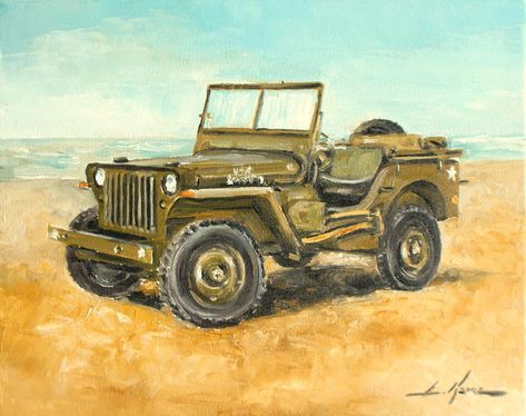 Jeep Painting, Jeep Poster, Painting Canvas Easy, Jeep Art, Military Jeep, Jeep Grill, Jeep Willys, Deco Salon, Back Painting