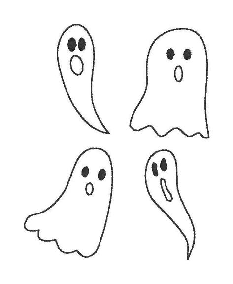 Package of Ghost Outlines Machine Embroidery Design, Bean Stitch Ghost Design, Quick Stitch Ghost Embroidery Design, Ghost Package Design - Etsy Ghost Outline Template, Simple Ghost Doodle, Cute Ghost Outline, Ghost Outline, 3d Wallpaper Art, Simple Ghost, Shirts Embroidery, Ghost Embroidery, Hand Silhouette