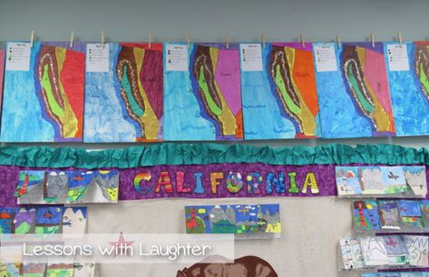 California Maps - Lessons With Laughter Third Grade Social Studies, California Regions, Social Studies Projects, 3rd Grade Social Studies, 4th Grade Social Studies, Ca History, 4th Grade Art, Amazing Maps, Arts Integration