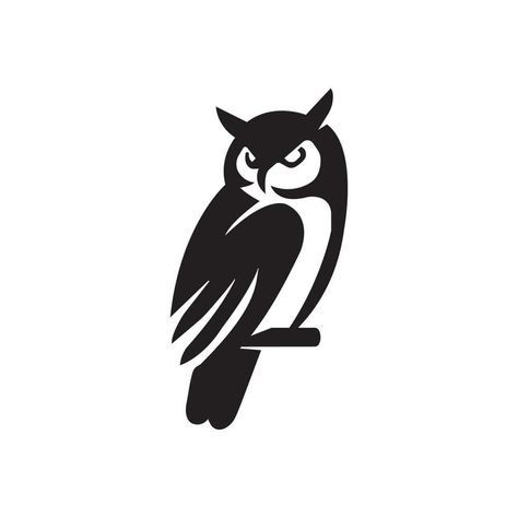 Owl Logo Design, Owl Symbol, Simple Owl, Owl Vector, Stencil Ideas, Owl Logo, Girly Tattoos, Owl Bird, Symbol Design