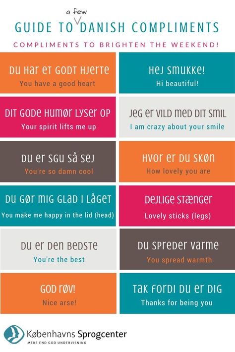 Guide to Danish Compliments Danish Language Learning, Learn Danish, Danish Vikings, Danish Language, Danish Words, Danish Culture, Danish Architecture, Learning Languages Tips, Danish Christmas