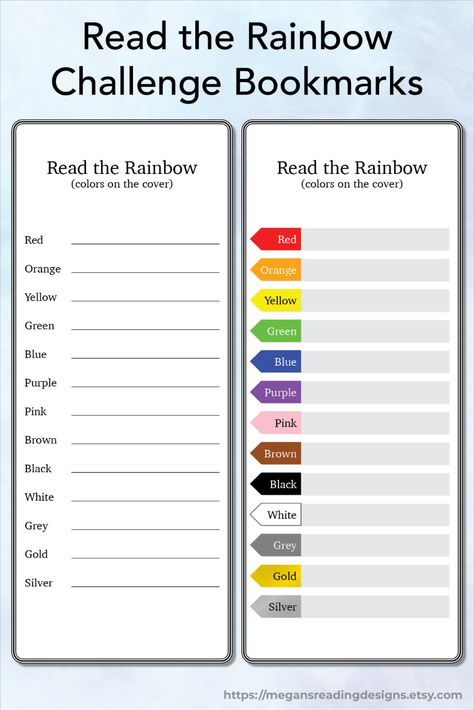 Rainbow Reading Challenge, Read The Rainbow Challenge, Book Journal Challenge, Reading Journal Challenge, Reading Challenge Ideas, Monthly Reading Challenge, Read The Rainbow, What Book To Read, Bookish Journal