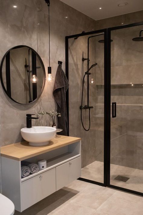 Small Bathroom Interior, Full Bathroom Remodel, Small Bathroom Renovations, Eclectic Bathroom, Bathroom Inspiration Modern, Bathroom Redesign, Classic Bathroom, Bathroom Design Decor, Bathroom Inspiration Decor