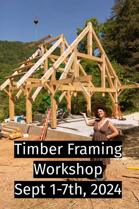 Timber Framing Workshop Sept 1-7 NOW OPEN for REGISTRATION!
Get 100$ OFF with code 100TimberLOVE

With leadership from teacher Patrick Shunney of Shunney Timberworks, students will get their feet wet with mortise and tenon joinery as they work on another (albeit smaller than the one in the photos) important pavilion project at the new carpentry campus for Wild Abundance. 

Click for more about this special once-a-year workshop! Timber Frame Workshop, Timber Frame Pavilion, Timber Frame Cabin, Timber Frame Building, Sept 1, Certificate Courses, Natural Building, Exposed Beams, Operations Management