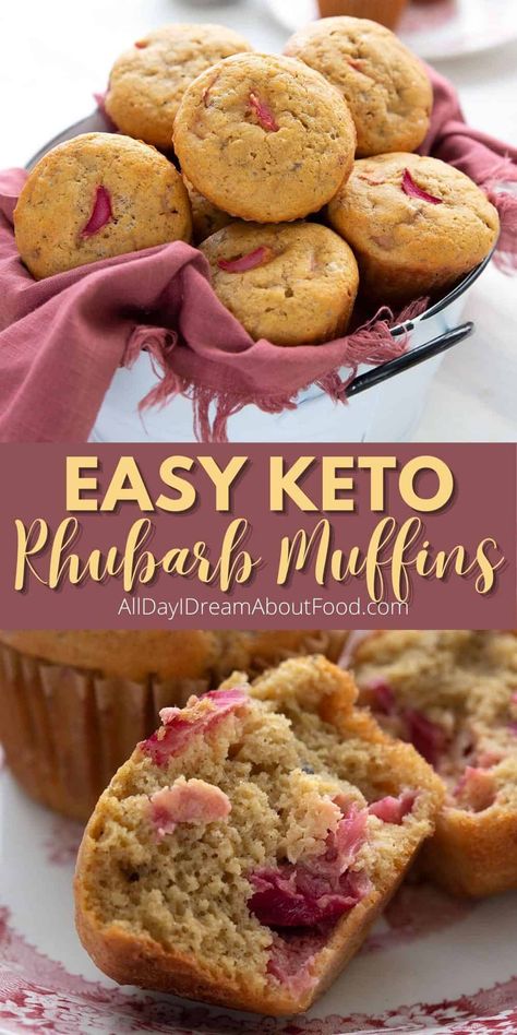 Keto Rhubarb, Fresh Rhubarb, Rhubarb Muffins, Low Fat Low Carb, Low Carb Low Fat Recipes, Breakfast Low Carb, Low Carb Muffins, Best Low Carb Recipes, Diet Breakfast Recipes